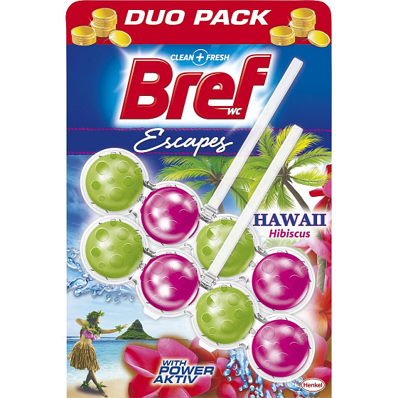 Bref Escapes Power Active 4 Hawaii Hibiskus WC-Block 2 x 50 g