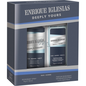 Enrique Iglesias Deeply Yours Man parfümiertes Deodorantglas 75 ml + Deodorantspray 150 ml, Kosmetikset