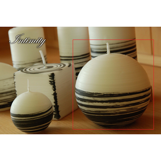 Lima Aromatische Spirale Intimität Kerze weiß - schwarze Kugel 100 mm 1 Stück