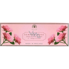English Soap Summer Rose natürliche parfümierte Seife mit Sheabutter 3 x 100 g