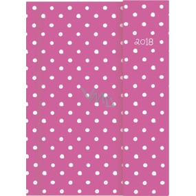 Albi Diary 2018 mit Magnet Pink mit Tupfen 13 cm × 18 cm × 1 cm
