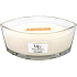 WoodWick Babypuder - Duftkerze mit Babypuder mit breitem Holzdocht und Deckelglasboot 453 g