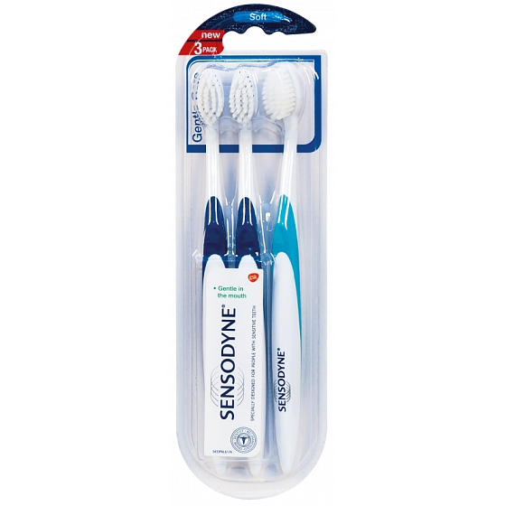 Sensodyne Gentle Care Soft weiche Zahnbürsten 3 Stück