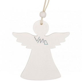 Hängender Engel aus Holz weiß 9 cm 2 Stück