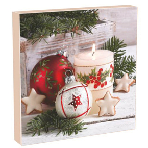 Aha Papierservietten 3 Lagen 33 x 33 cm 20 Stück Weihnachtsflasche, Kerze