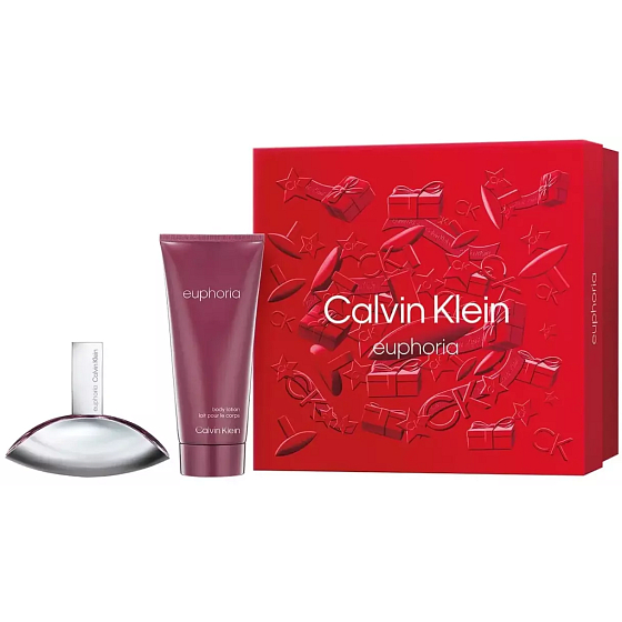 Calvin Klein Euphoria Eau de Parfum 50 ml + Body Lotion 100 ml, Geschenkset für Frauen
