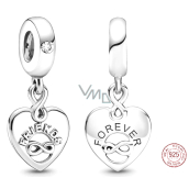 Charms Sterling Silber 925 Forever friends, Unendlichkeitsarmband Anhänger, Freundschaft