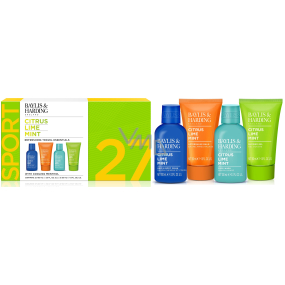 Baylis & Harding Citrus, Lime and Mint Aftershave Balsam 50 ml + Duschgel 50 ml + 2in1 Körper- und Haarwäsche 100 ml + Gesichtswäsche 100 ml, Kosmetikset für Männer