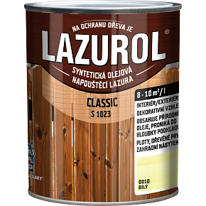 Lazurol Classic S1023 Tintenlazur für Holz mit Ölanteil, 0010 Weiß, 750 ml