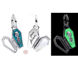 Charm Sterlingové stříbro 925 Halloween – tajemná rakev s kostrou, svítí ve tmě, přívěsek na náramek Halloween