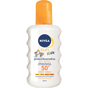 Nivea Sun Kids OF 50+ Protect & Sensitive Kinder-Sonnenspray, 200 ml