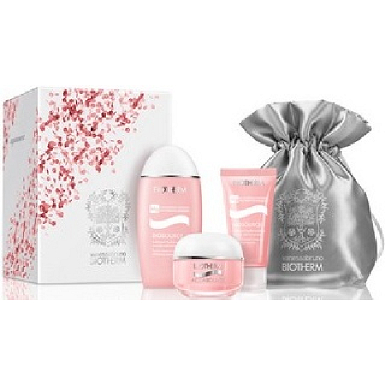 Biotherm Aquasource Feuchtigkeitscreme 50 ml + Reinigungsschaum 50 ml + Lotion 125 ml + Beutel, Kosmetikset