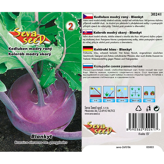 Seva Seed Kohlrabi früh blau Blankyt 0,8 g