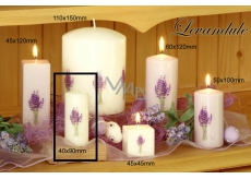 Lima Flower Lavender Duftkerze weiß mit Aufkleber Lavendel Zylinder 50 x 100 mm 1 Stück