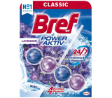Bref Power Aktiv 4 Formel Lavendel Toilettenstein für hygienische Sauberkeit und Frische Ihrer Toilette, färbt das Wasser 50 g
