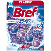 Bref Power Aktiv 4 Formel Lavendel Toilettenstein für hygienische Sauberkeit und Frische Ihrer Toilette, färbt das Wasser 50 g
