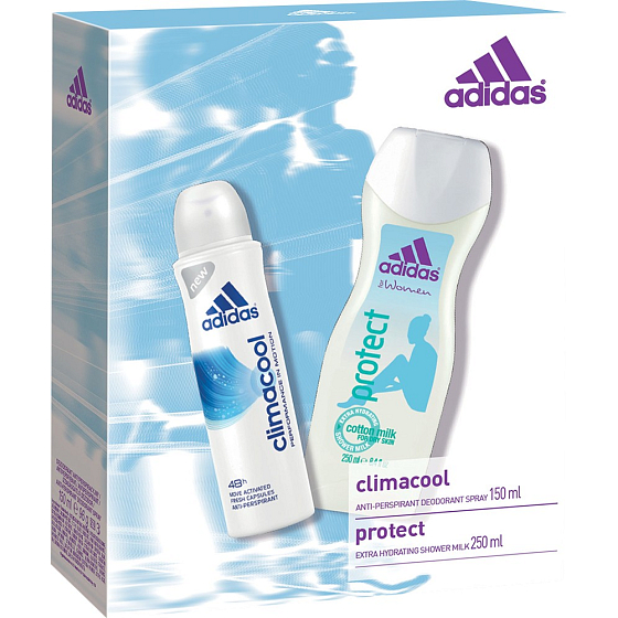 Adidas Climacool Deodorant Antitranspirant Spray 150 ml + Protect Duschgel 250 ml, für Frauen Kosmetikset