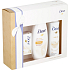 Dove Silk Glow Nourishing Duschgel 250 ml + Toilettenseife 100 g + Silk Dry Antitranspirant Spray 150 ml, Kosmetikset