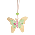 Schmetterling aus Holz Blumendekor grün-rosa 7 cm