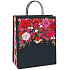 Ditipo Geschenk Papiertüte EKO 18 x 8 x 24 cm schwarze, rote Blumen