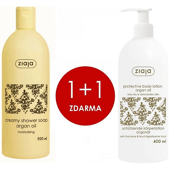Ziaja Arganöl Körpermilch 400 ml + Arganöl Duschgel mit Öl 500 ml, Duopack