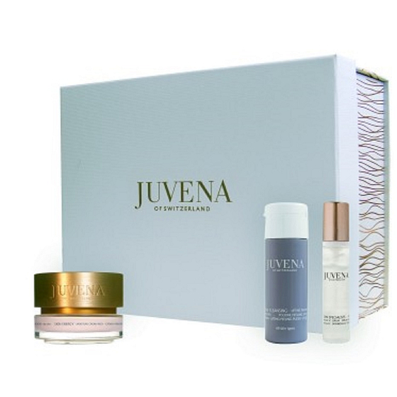 Juvena Skin Energy Rich Moisture Reichhaltige Feuchtigkeitscreme für trockene Haut 50 ml + SkinNova SC Serum 10 ml + Lifting Peeling Powder 20 g, Kosmetikset