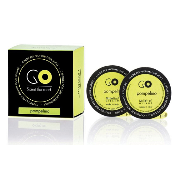 Millefiori Milano Go Pompelmo - Nachfüllpackung für Pampelmusenautos, riecht bis zu 2 Monate 2 x 13 g