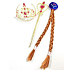 Rappa-Frisur mit Accessoires für Prinzessin Anička, Goldset, dunkle Frisur mit Krone und Zauberstab