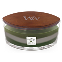 WoodWick Trilogy Mountain Trail - Duftkerze mit breitem Holzdocht und Deckel 453 g
