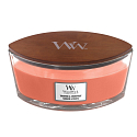 WoodWick Tamarind & Stonefruit - Duftkerze aus Tamarinde und Stein mit breitem Holzdocht und Bootsdeckel 453 g