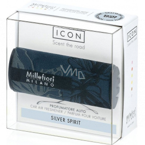 Millefiori Milano Icon Silver Spirit - Autoduft mit silbernem Glanz Textil Blumenduft bis zu 2 Monaten 47 g