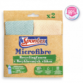 Spontex Mikrofasertuch aus recycelten Fasern 2 Stück 30 x 30 cm 2 Stück