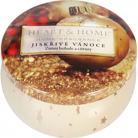 Heart & Home Sparkling Christmas Soja-Duftkerze in einer Dose brennt bis zu 30 Stunden 125 g