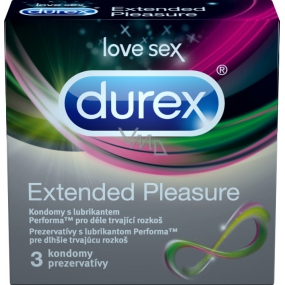 Durex Extended Pleasure Kondom für langlebiges Vergnügen Nennweite: 56mm 3St