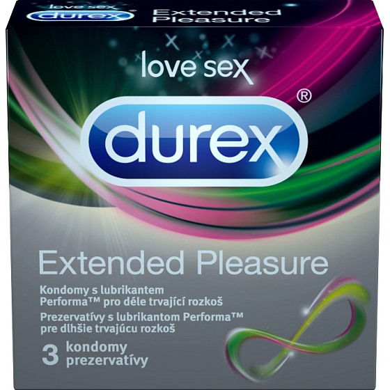 Durex Extended Pleasure Kondom für langlebiges Vergnügen Nennweite: 56mm 3St