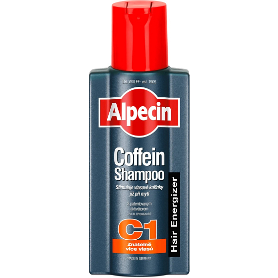 Alpecin Energizer Coffein C1, Coffein-Shampoo regt das Haarwachstum an, bremst erblich bedingten Haarausfall 375 ml