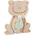 Holzfrosch mit Schleife 9,5 x 12 cm