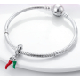 Sterling Silber 925 Chilischote - für Liebhaber der guten Küche, 2in1-Anhänger für Armband, Essen und Trinken
