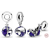 Charm Sterlingsilber 925 Planet Erde - blauer Planet 2-in-1 zum Öffnen, innen Herz, Anhänger für Reise-Armband