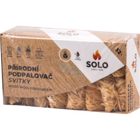 Solo přírodní dřevitá vlna podpalovač svitky, 32 podpalů Solo přírodní dřevitá vlna podpalovač svitky, 32 podpalů