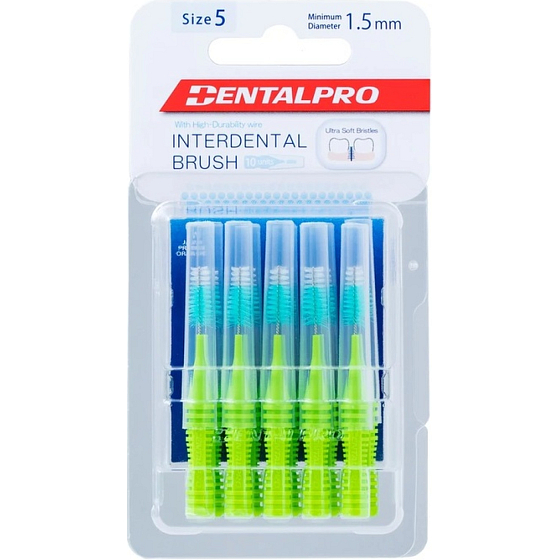 DentalPro Interdentalbürste gerade 1,5 mm grün, 10 Stück