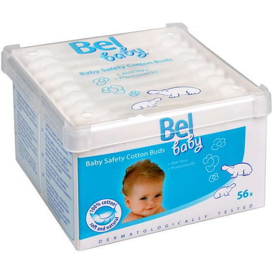 Bel Baby Cotton Sticks in einer Schachtel mit 56 Stück