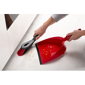 Vileda 2in1 Kehrschaufel und Besen mit Gummiabrieb
