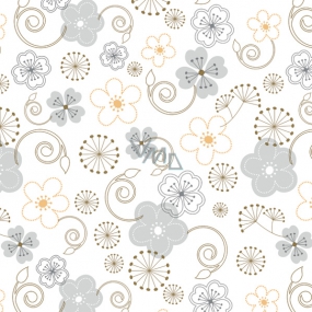 Maki Papierservietten 3-lagig 33 x 33 cm 20 Stück Sahne mit Blumen