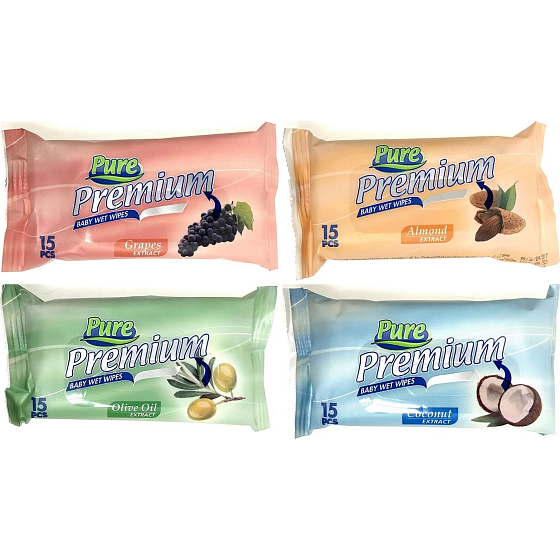 Pure Premium Feuchttücher für Kinder 15 Stück