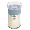 WoodWick Trilogy Calming Retreat - Beruhigende und entspannende Duftkerze mit Holzdocht und Glasdeckel groß 609,5 g