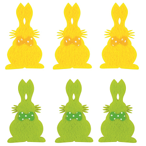 Hase mit Kleber 6 cm, 6 Stück in einer Tüte