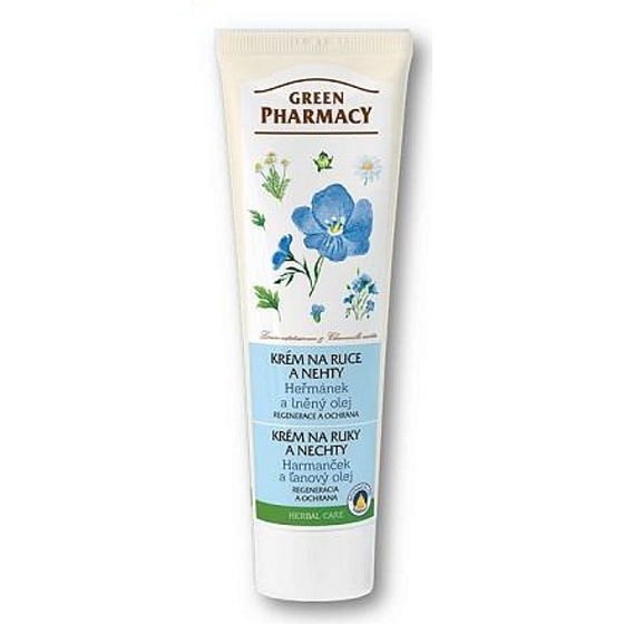 Grüne Apotheke Kamille und Leinöl Regenerations- und Schutzcreme für Hände und Nägel 100 ml