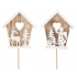Holzhaus 8 cm + Spieße 1 Stück