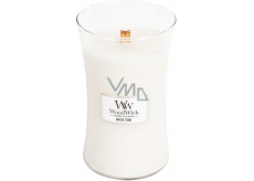 WoodWick White Teak - Weiße Teak-Duftkerze mit Holzdocht und Deckelglas groß 609,5 g